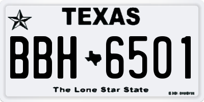 TX license plate BBH6501