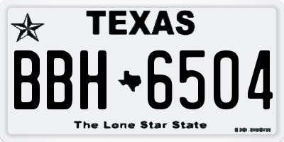 TX license plate BBH6504