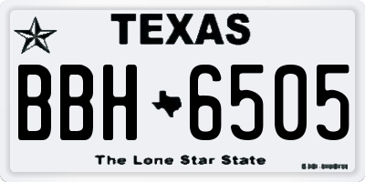 TX license plate BBH6505