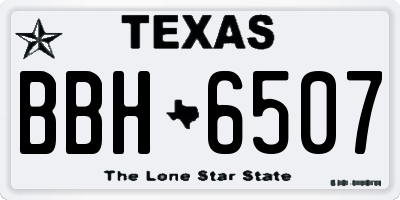 TX license plate BBH6507