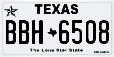 TX license plate BBH6508