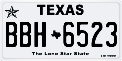 TX license plate BBH6523
