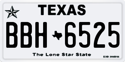 TX license plate BBH6525