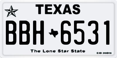 TX license plate BBH6531