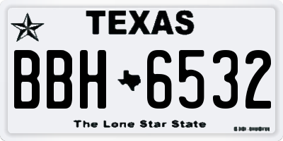 TX license plate BBH6532