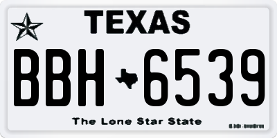 TX license plate BBH6539