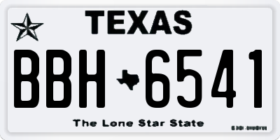 TX license plate BBH6541