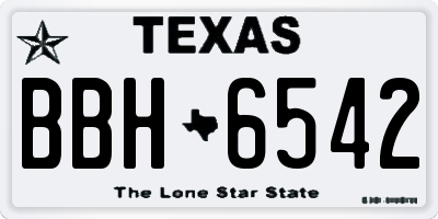TX license plate BBH6542