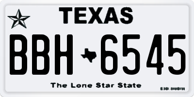 TX license plate BBH6545