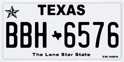 TX license plate BBH6576