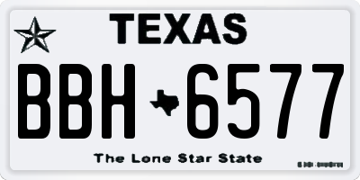TX license plate BBH6577