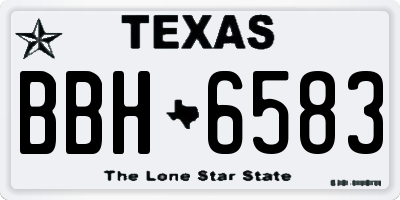 TX license plate BBH6583
