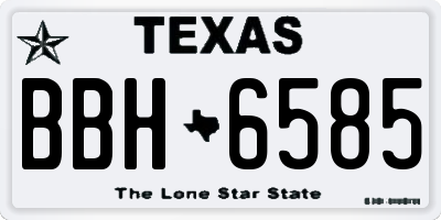 TX license plate BBH6585