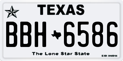 TX license plate BBH6586