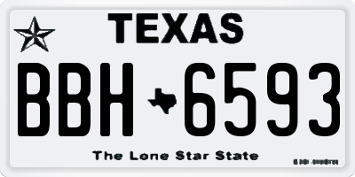 TX license plate BBH6593