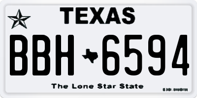 TX license plate BBH6594