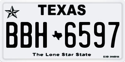TX license plate BBH6597
