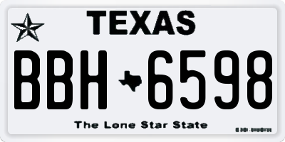 TX license plate BBH6598