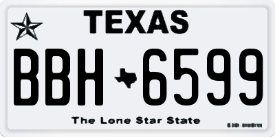 TX license plate BBH6599