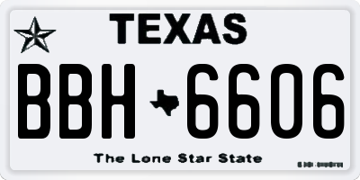 TX license plate BBH6606