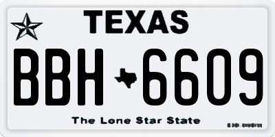 TX license plate BBH6609