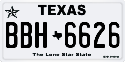 TX license plate BBH6626
