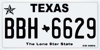 TX license plate BBH6629