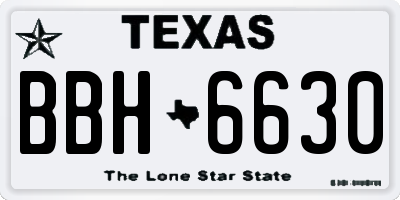 TX license plate BBH6630