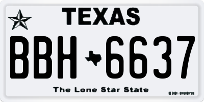 TX license plate BBH6637