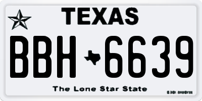 TX license plate BBH6639