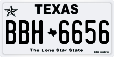 TX license plate BBH6656