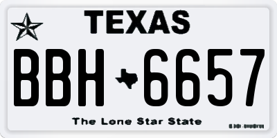 TX license plate BBH6657
