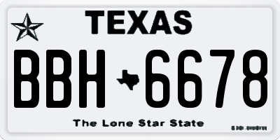 TX license plate BBH6678