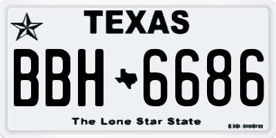 TX license plate BBH6686