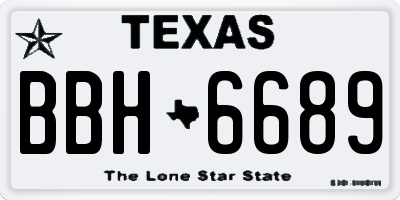 TX license plate BBH6689