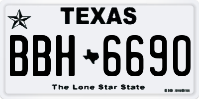 TX license plate BBH6690