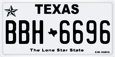 TX license plate BBH6696
