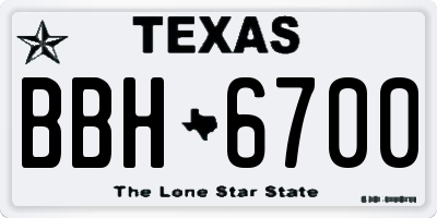 TX license plate BBH6700