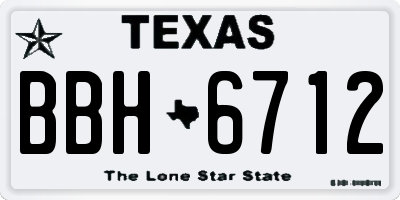 TX license plate BBH6712