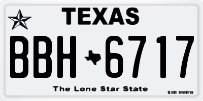 TX license plate BBH6717