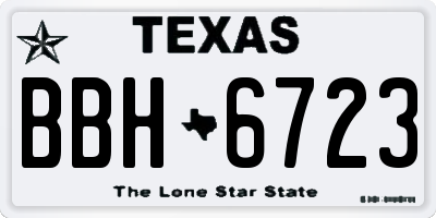TX license plate BBH6723