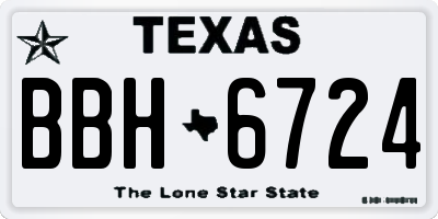 TX license plate BBH6724