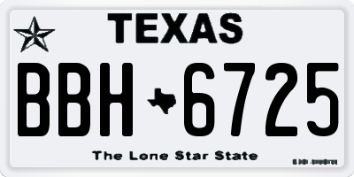 TX license plate BBH6725