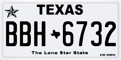 TX license plate BBH6732
