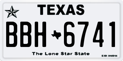 TX license plate BBH6741