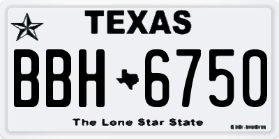 TX license plate BBH6750
