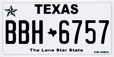 TX license plate BBH6757