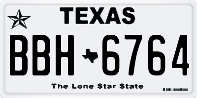 TX license plate BBH6764