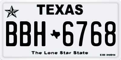 TX license plate BBH6768