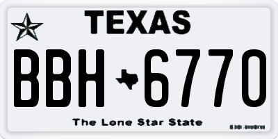 TX license plate BBH6770